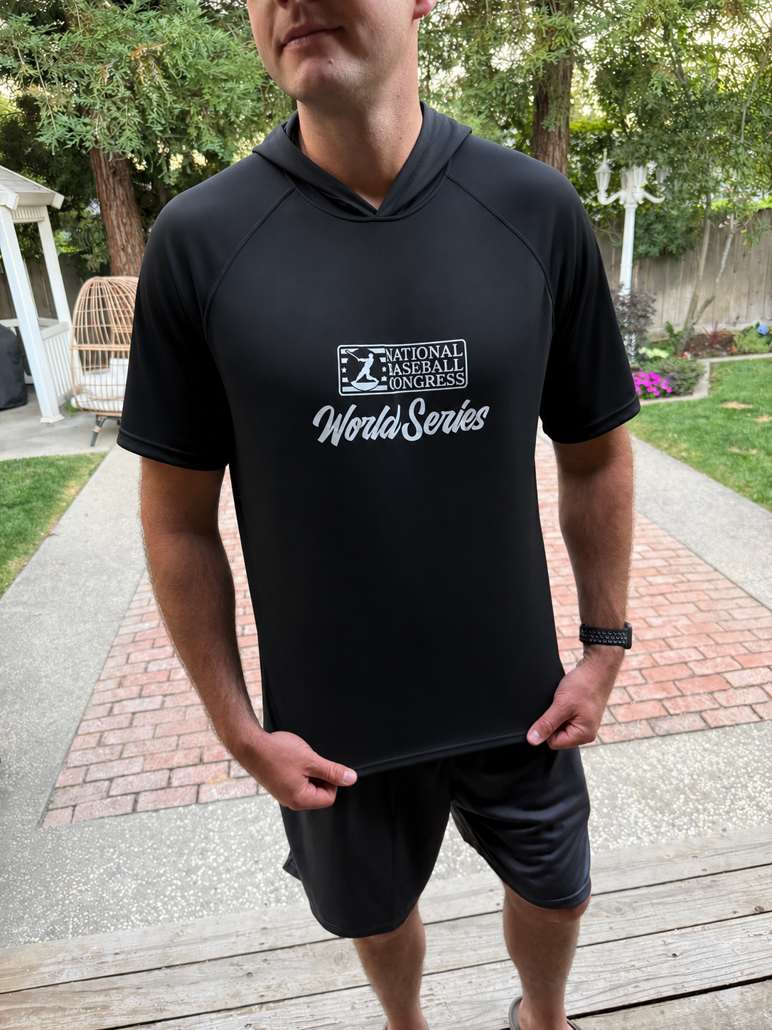 Short Sleeve Performance Hoodie - Navy or Black
