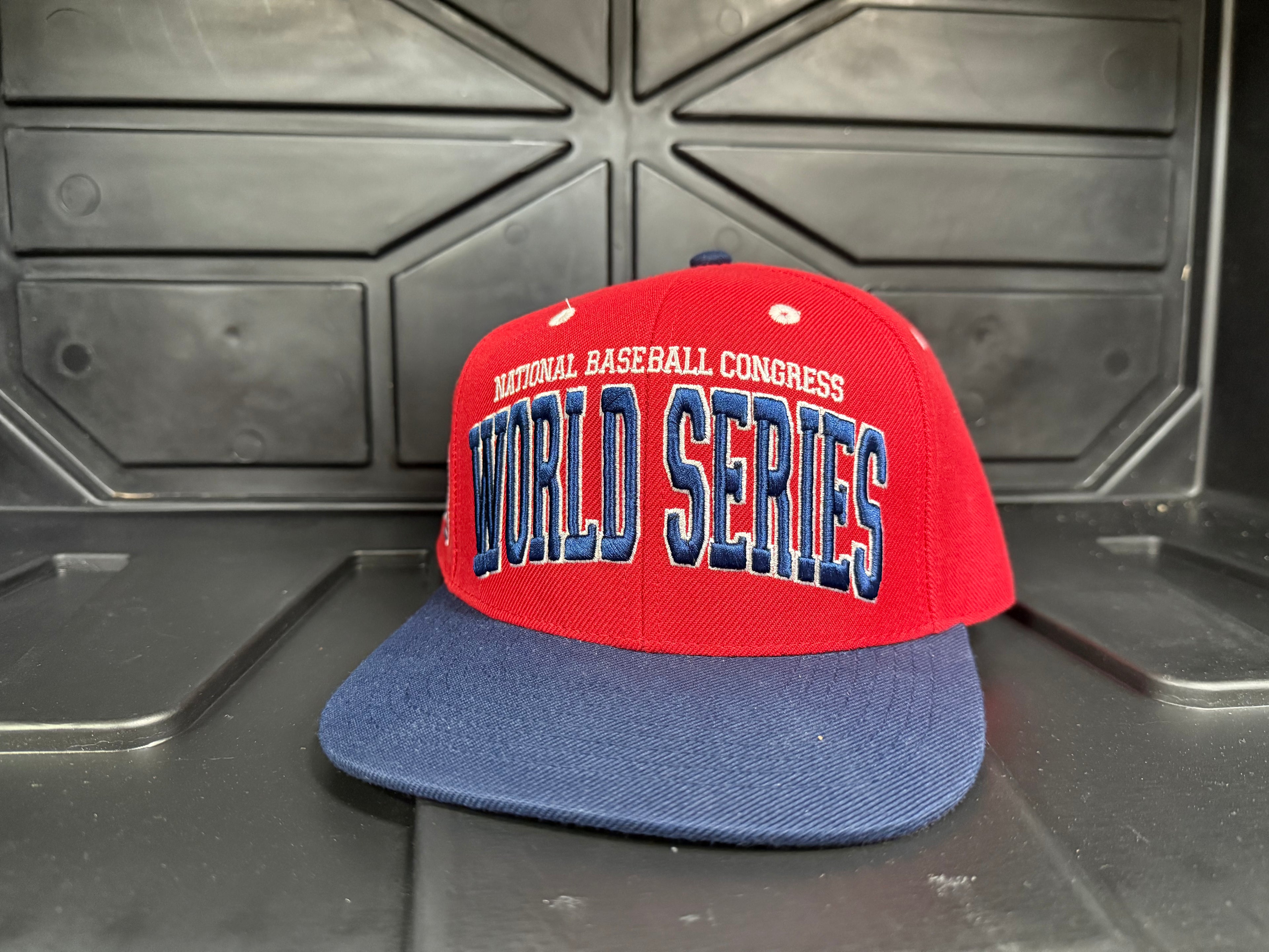 Red and Blue Block Letter Hat