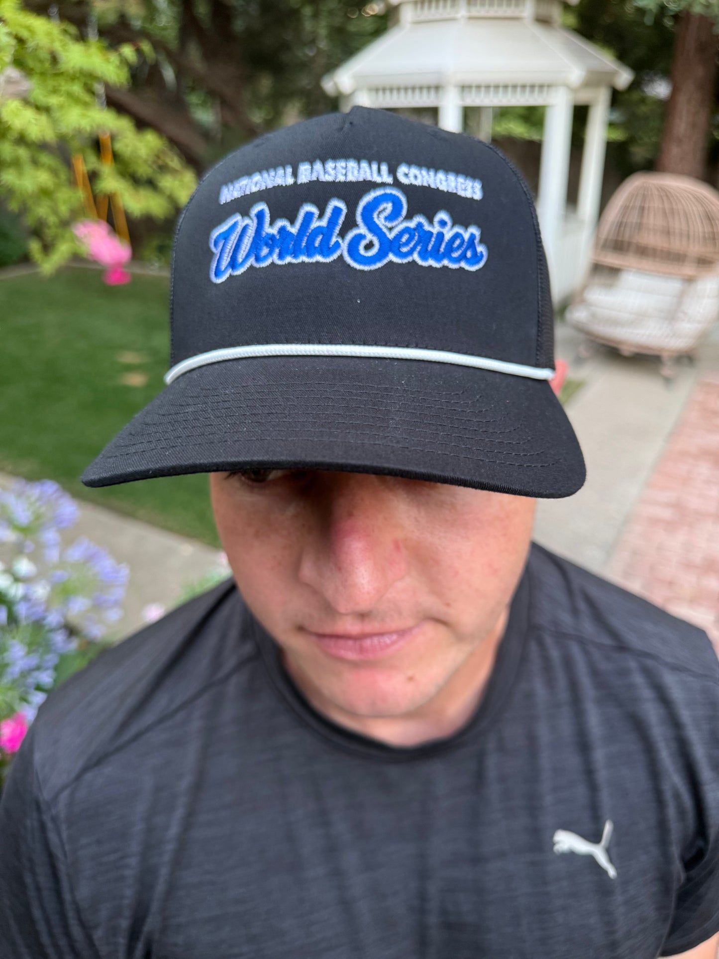 Black Rope Hat with Script