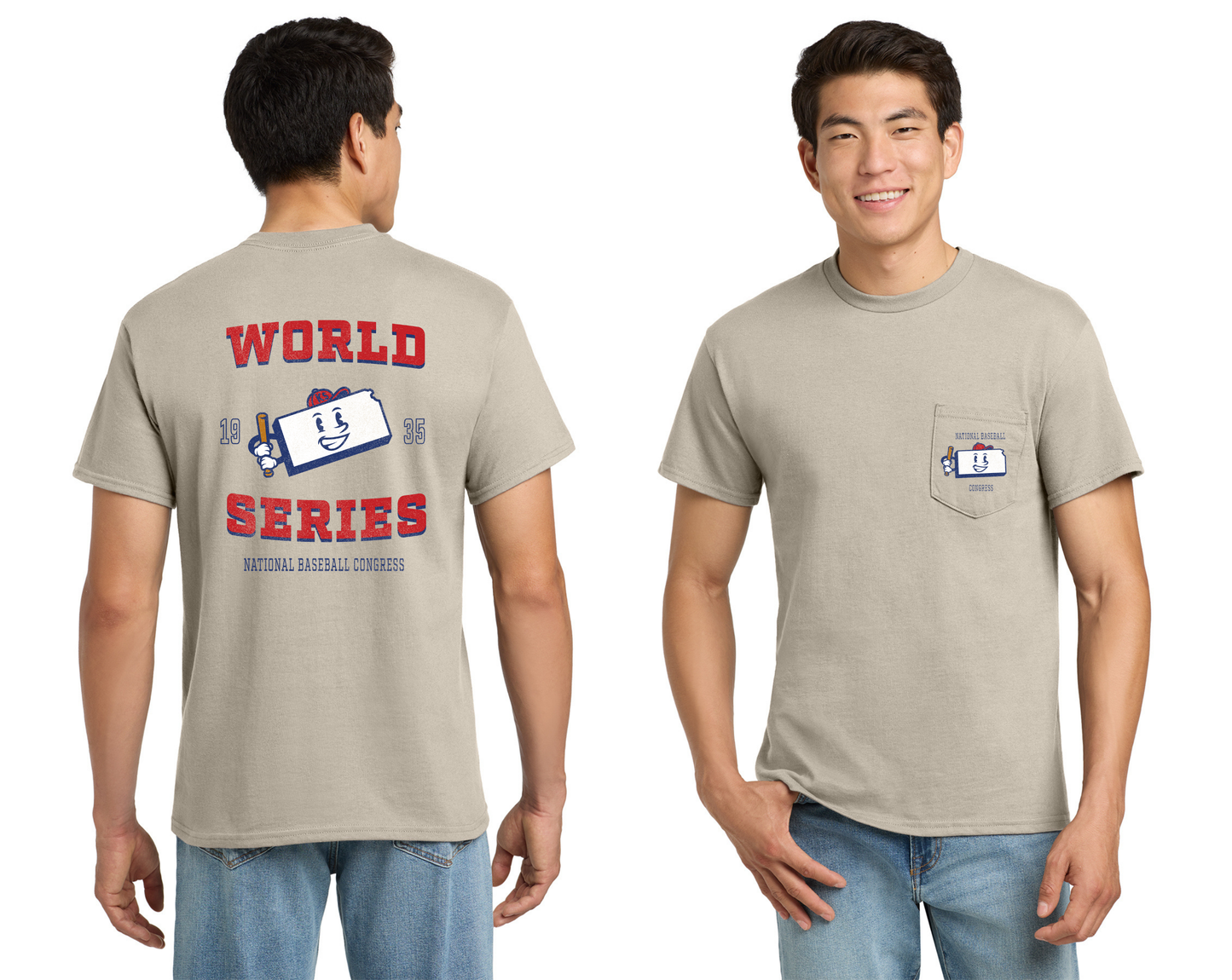 2026 KS Batter Pocket T-shirt (Sand or Light Blue)