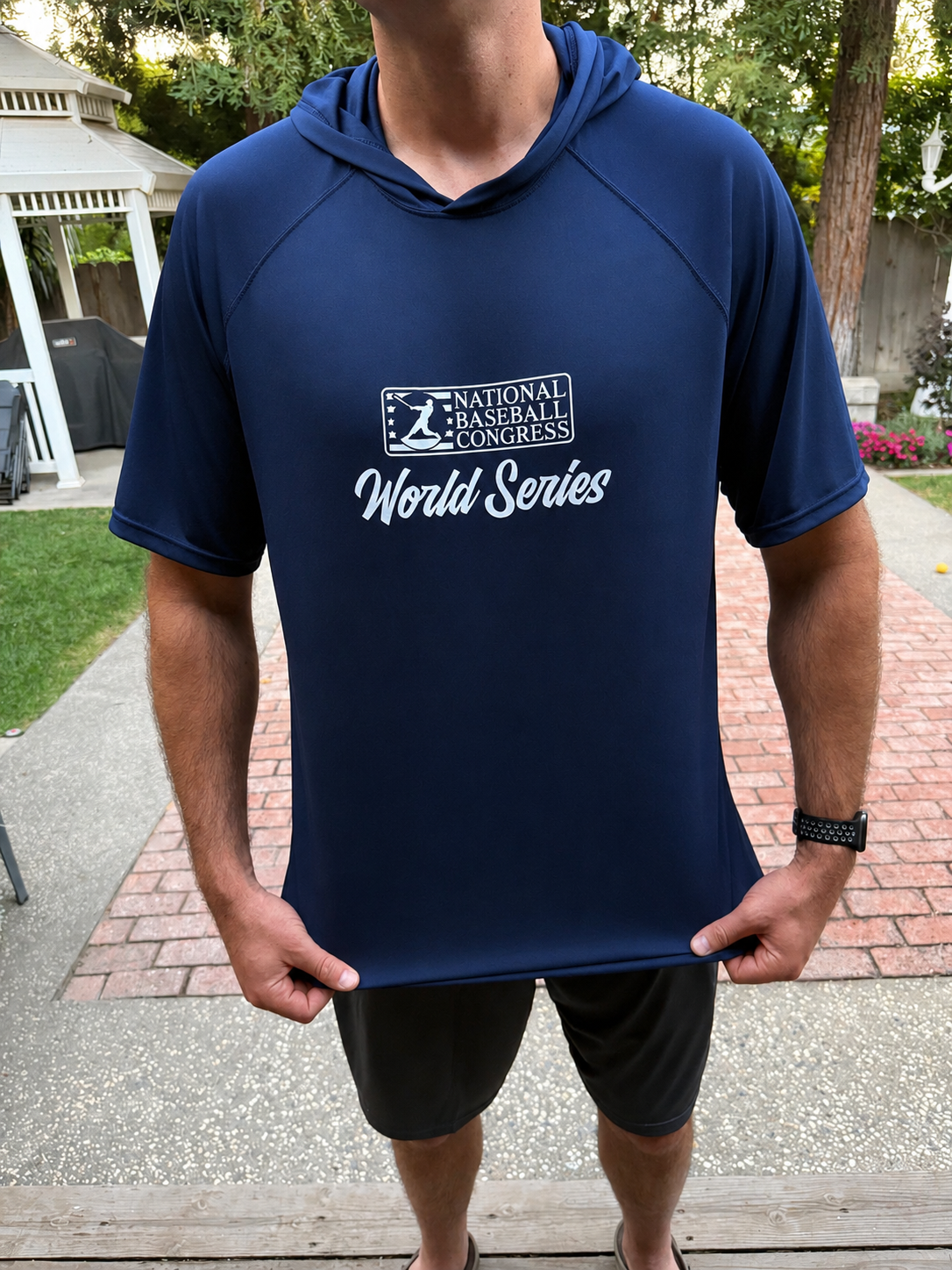 Short Sleeve Performance Hoodie - Navy or Black